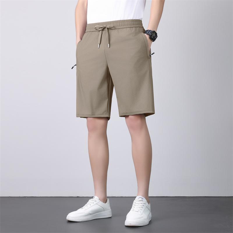 Unisex Summer Ice Silk Quick-Dry Shorts: Loose, Breathable, Mid-Length for Running, Fitness, and Beach Activities