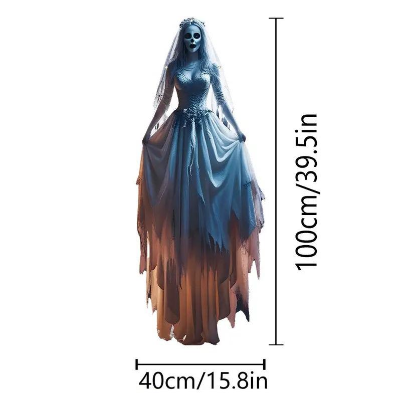 2D Halloween Horror Skull Bride Background Cloth Halloween Horror Atmosphere Haunted House Indoor And Outdoor Decoration Supplie