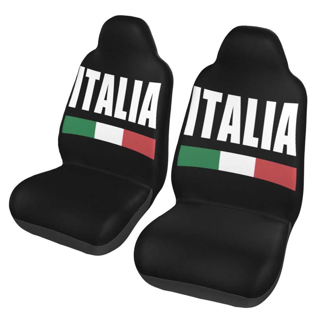 Italian and Proud Print 2pcs Car Seat Covers Suitable for Women and Men Universal Car Front Seat Protector Suitable for Cars SUV