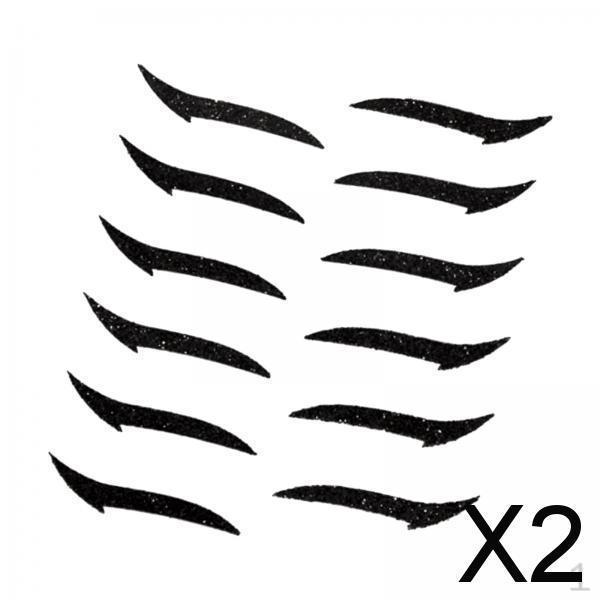 2xReusable Eyeliner Stickers Makeup Eyeshadow Cat Eye 6 Pair Black A