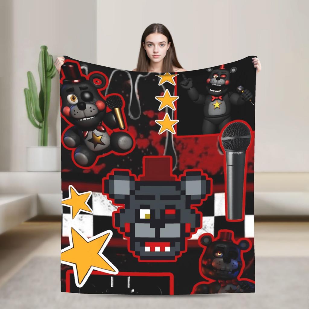 Exquisite FNAFS At Freddy's Blanket Quality Super Warm Bedding Throws Winter Camping Couch Chair Comfortable Bedspread