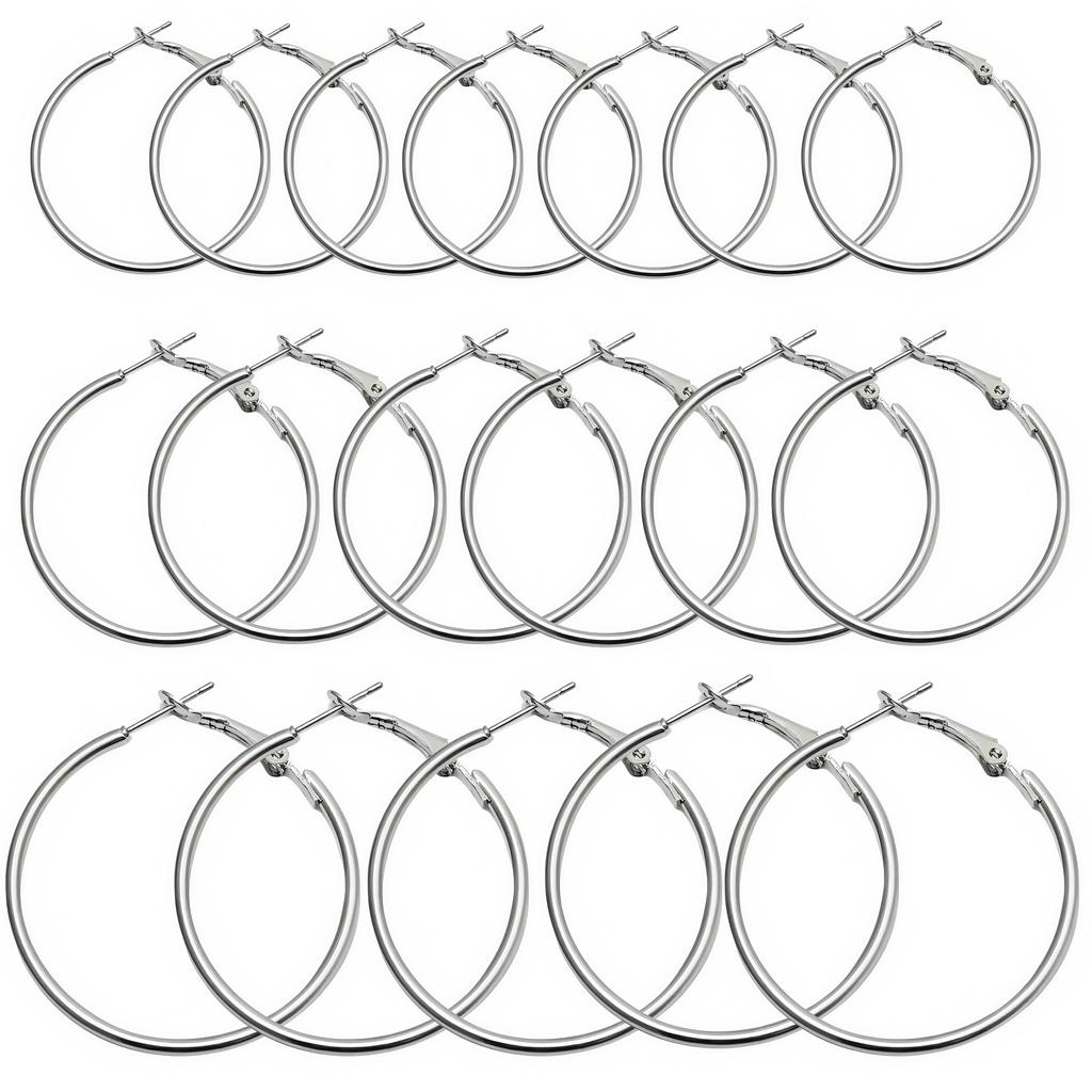 10 Pairs Minimalist Big Large Stainless Steel Round Woman's Piercing Hoop Earing for Female Jewelry Punk Accessories Trend NewIn