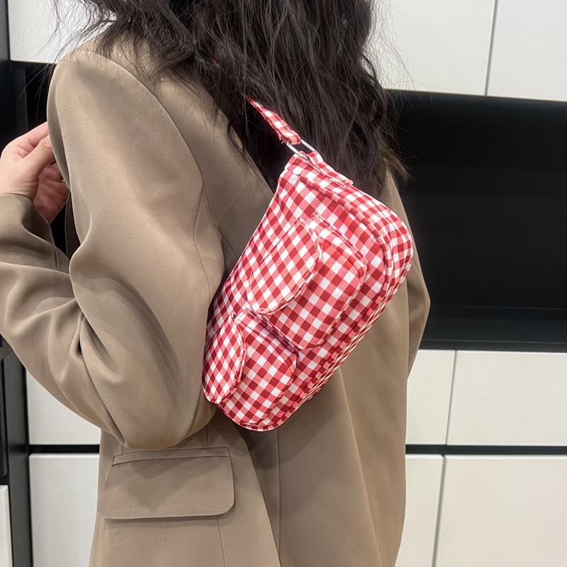 Sweet Plaid Bag, Foreign Style Cute Messenger Bag 2025 New Spring Fresh College Style Shoulder Small Square Bag