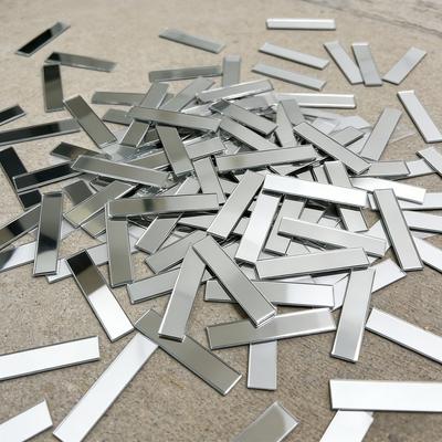 100/200pcs DIY Pieces of Rectangular Mirror Wall Stickers, Self-adhesive Handmade DIY Decorative Mirror Stickers Decora