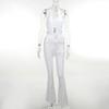 JY neck sexy chest hollow lace perspective micro pull jumpsuit European and American new women's clothing