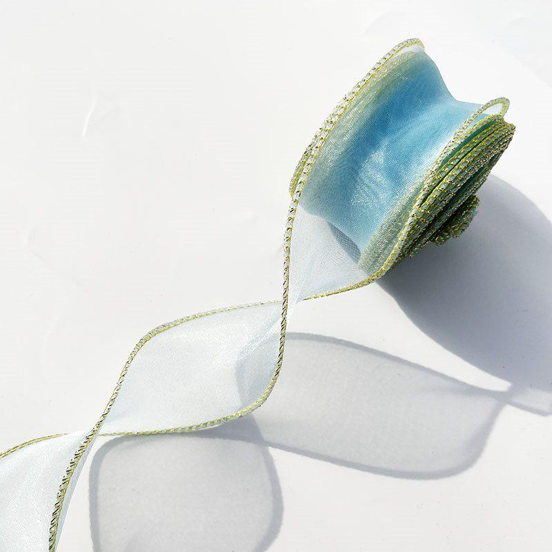 Iridescent Pearl Wave Silk Ribbon: Fishtail Yarn for Floral Arrangements & Decorations