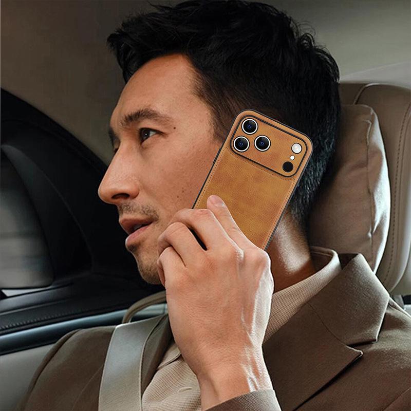 Husă Business din Piele Retro pentru iPhone 17 Pro Max/Air, Acoperire Completă, Anti-Cădere