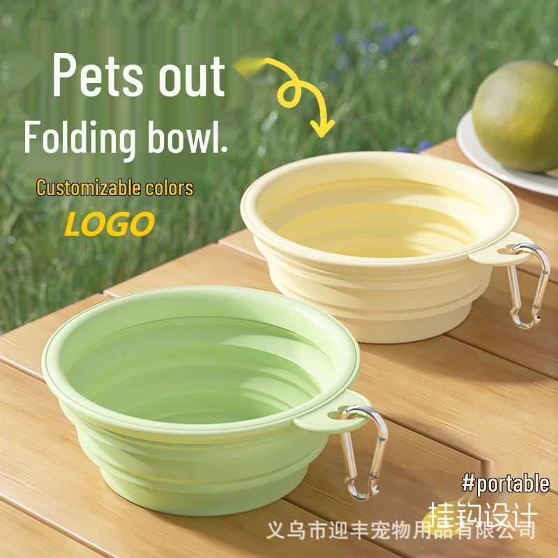 Ciotola Pieghevole in Silicone Portatile per Cani per Cibo e Acqua
