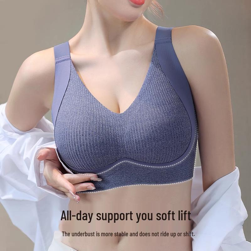 Plus Size Seamless Full-Cup Bra: Minimizing, Anti-Sagging, Adjustable Support for Large Busts.