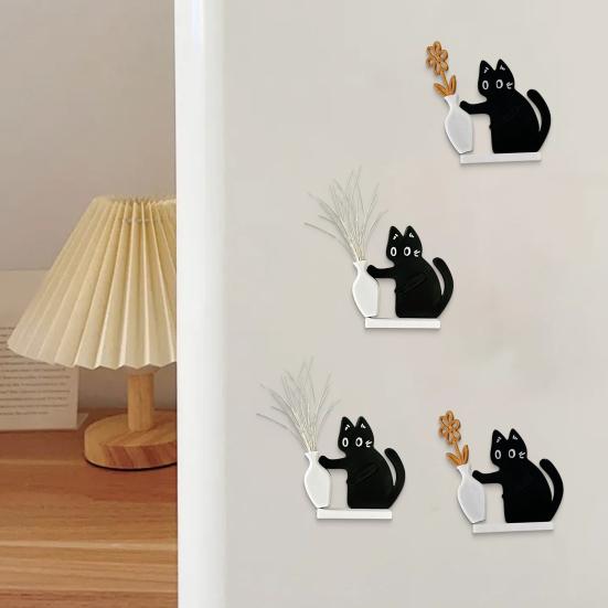 1/2Pcs Cat Whiskers Holder Refrigerator Magnet Cat Hair Miniature Vase Collector Container Pet Memorial Keepsake Decoration
