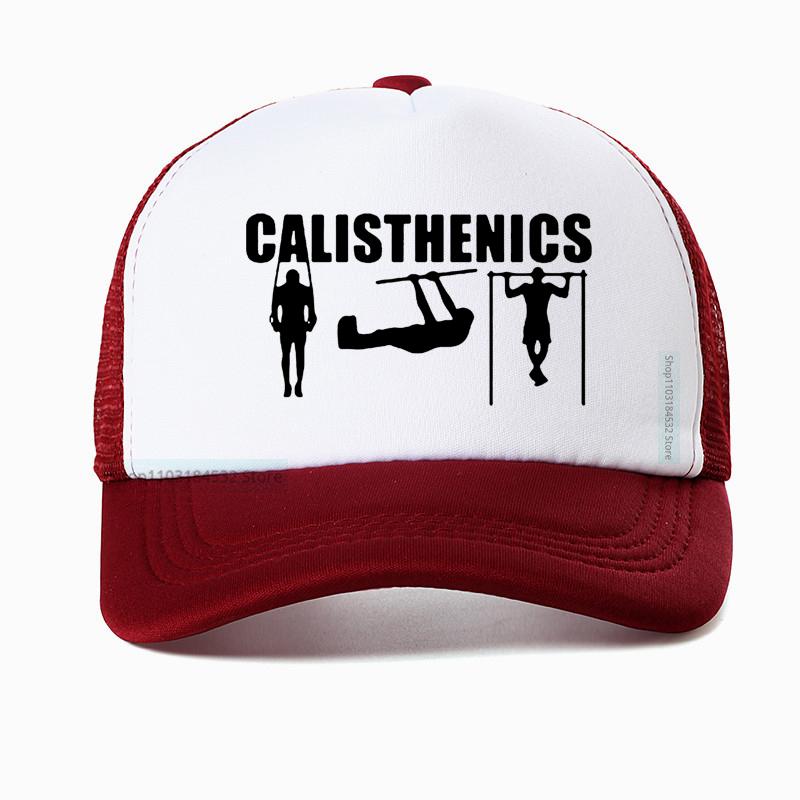 Calisthenics Mesh Breathable Trucker Hat Unisex Summer Harajuku Pop Bodybuilding Sports Baseball Cap Fashion Print Dad Cap