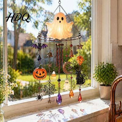 Langlebige Acryl-Herbstdekorationen Halloween Windspiel Anhänger, Kristall Sonnenfänger Hängende Ornamente, Dekorative Gruselige Geister Ornamente Fenster