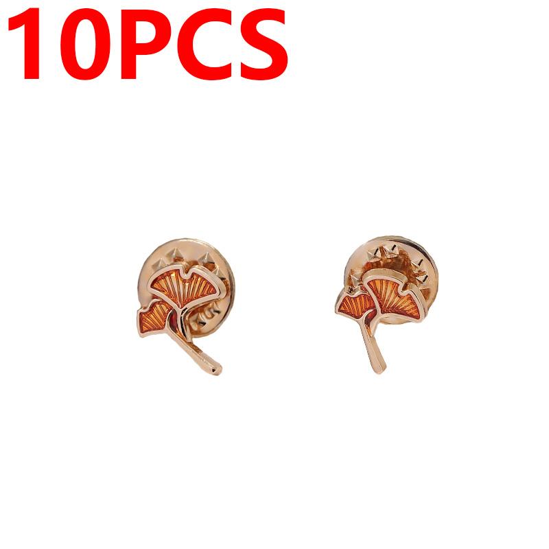 10pcs Ginkgo Leaf Brooch Elegant Fashion Men Luxulry Vintage Shirt Suit Lapel Pins Badge Brooches Wedding Party Clothing Accessories Jewelry Gifts
