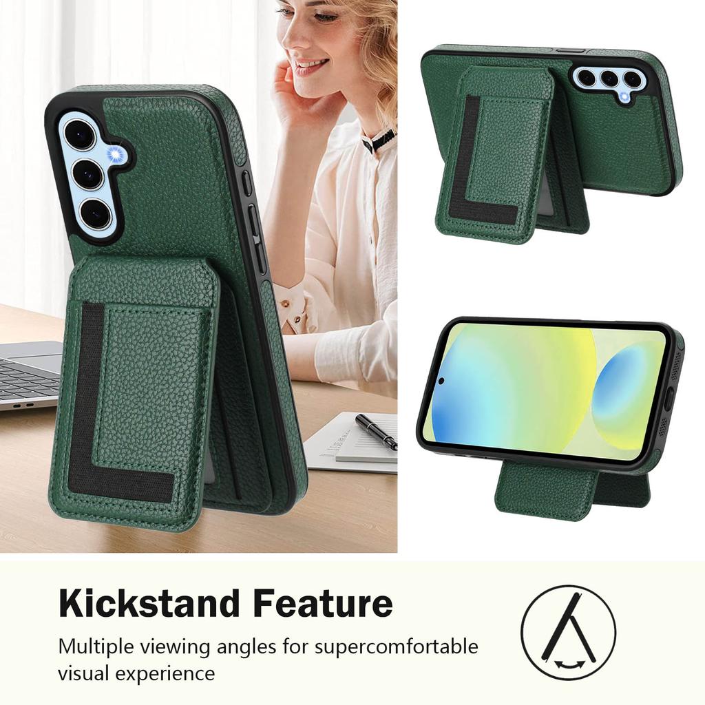 Dla Samsung Galaxy S24 Magnetyczne Etui TPU + Skóra PU Tylna Pokrywa Telefonu z Odpinanym Uchwytem na Karty