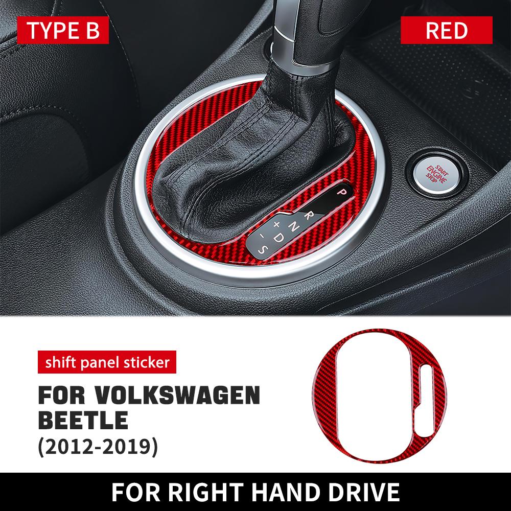 Real Soft Carbon Fiber For Volkswagen Beetle 2012 2013 2014 2015 2016 2017 2018 2019 Car Gear Shift Panel Sticker Accessories