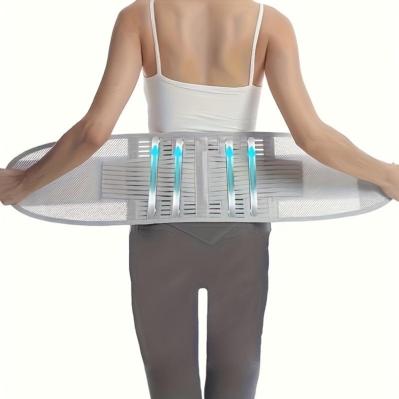 Compression Waist Support Belt with 5 Reinforced Support Plates, Breathable Mesh Back Support, And Adjustable Elastic Compressio