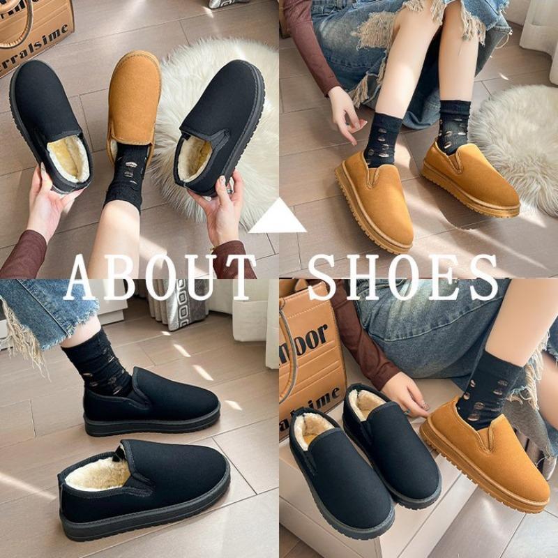 Winter New Cotton Shoes Women's Winter Velvet Thickened Snow Boots Wear Cotton Shoes Warm Fluffy Shoes