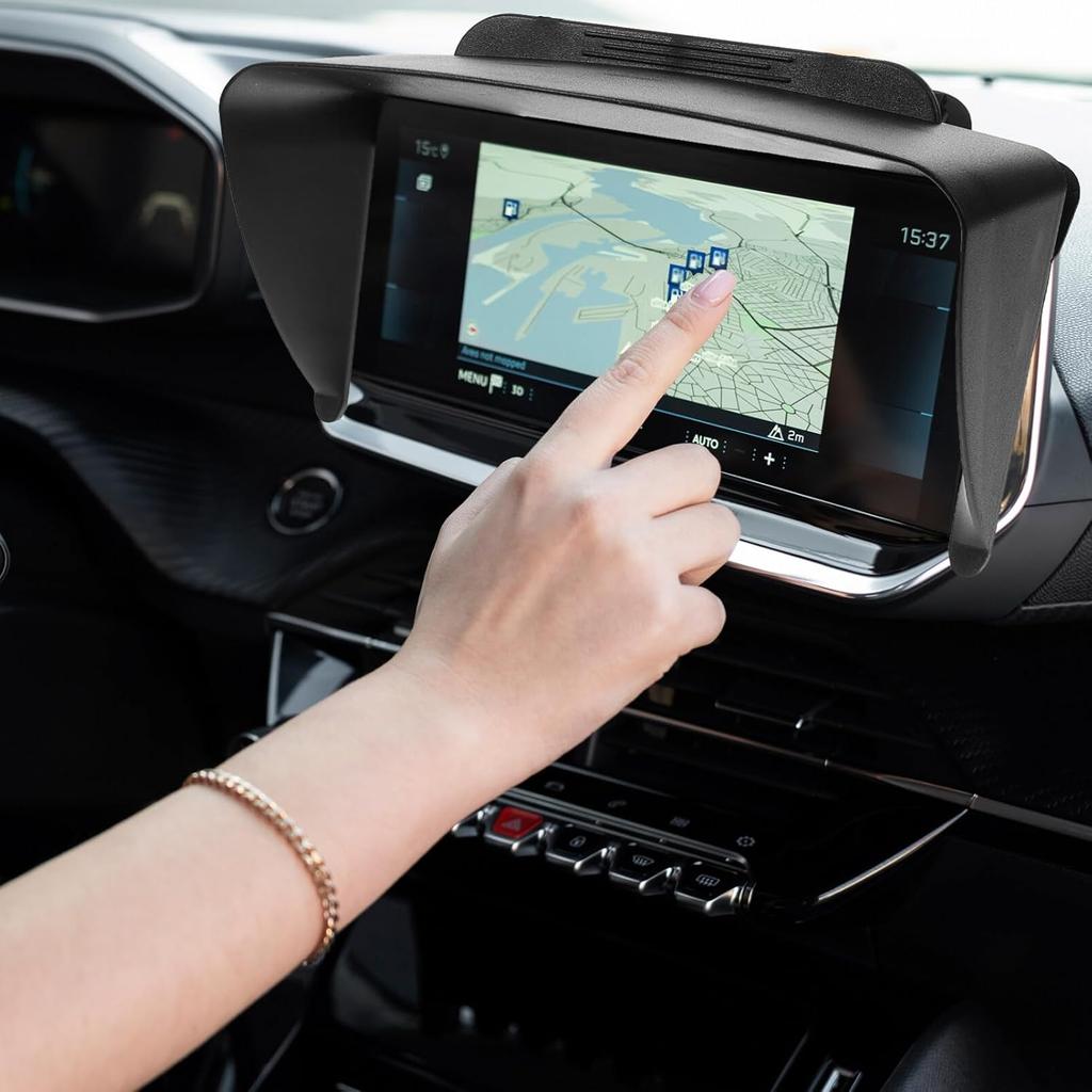 GPS Sun Shade Cover 7 Inch Car Navigation Sun Visor Shield with Adjustable Clip for Dashboard Glare Protection and Enhanced Driving Comfort