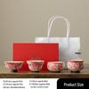 Haofeng Retro Gold-Painted Peony Ceramic Teacup Set