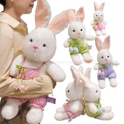 Desenho Animado Flor Tulipa Coelho Vestido Coelho Fofo Animais de Pelúcia Brinquedos Kawaii Almofada Macia Decoração de Escritório Boneca de Conforto para Bebê Presente para Crianças