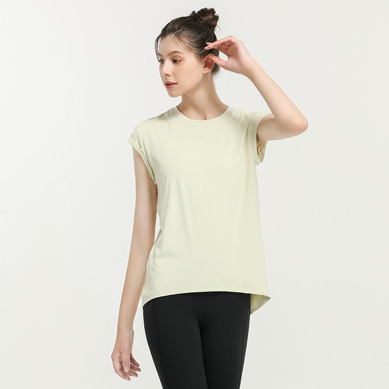 Women's Quick-Dry Sports T-shirt with Stylish Back Design for Yoga and Fitness