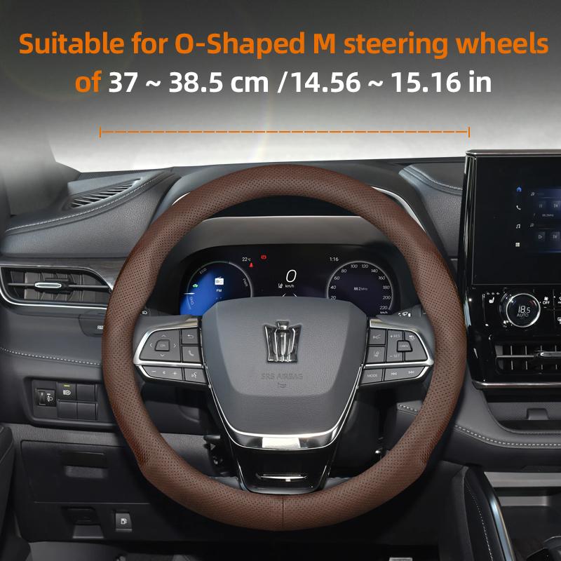 Suitable for Toyota Crown Ultra-Thin Breathable Leather Steering Wheel Cover Suitable for Royal Saloon Athlete Majesta Hybrid Crossover Sport