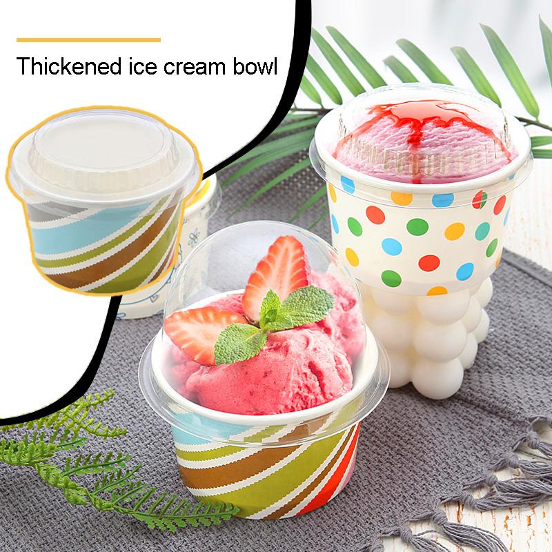 

20 шт. ресторанные одноразовые чашки для мороженого, десертные миски, контейнеры для десертов, бумажная миска, чашка для закусок