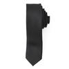 Rachel Narrow Tie, Slim Tie, Made In Japan, Black, Solid Color, Washable, Slim Fit, Glossy Finish (Black)