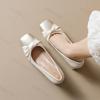 Woman High Heel Shoes Elegant Square Toe Butterfly Knot Slip on Pumps French Style Pleated Design Daily Versatile Dress Heels