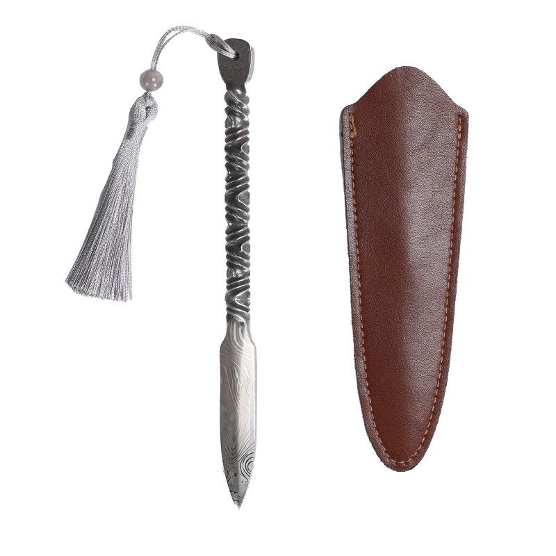 304 tea knife Damascus pattern handmade Pu'er tea needle pry tea tool tea cake tea cone tea set accessories