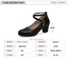Fashion Women's Medium White Heels Spring Cross Ankle Strap Mary Janes Shoes Black Heeled Office Wedding Dance Shoes Dress Pumps Elegant