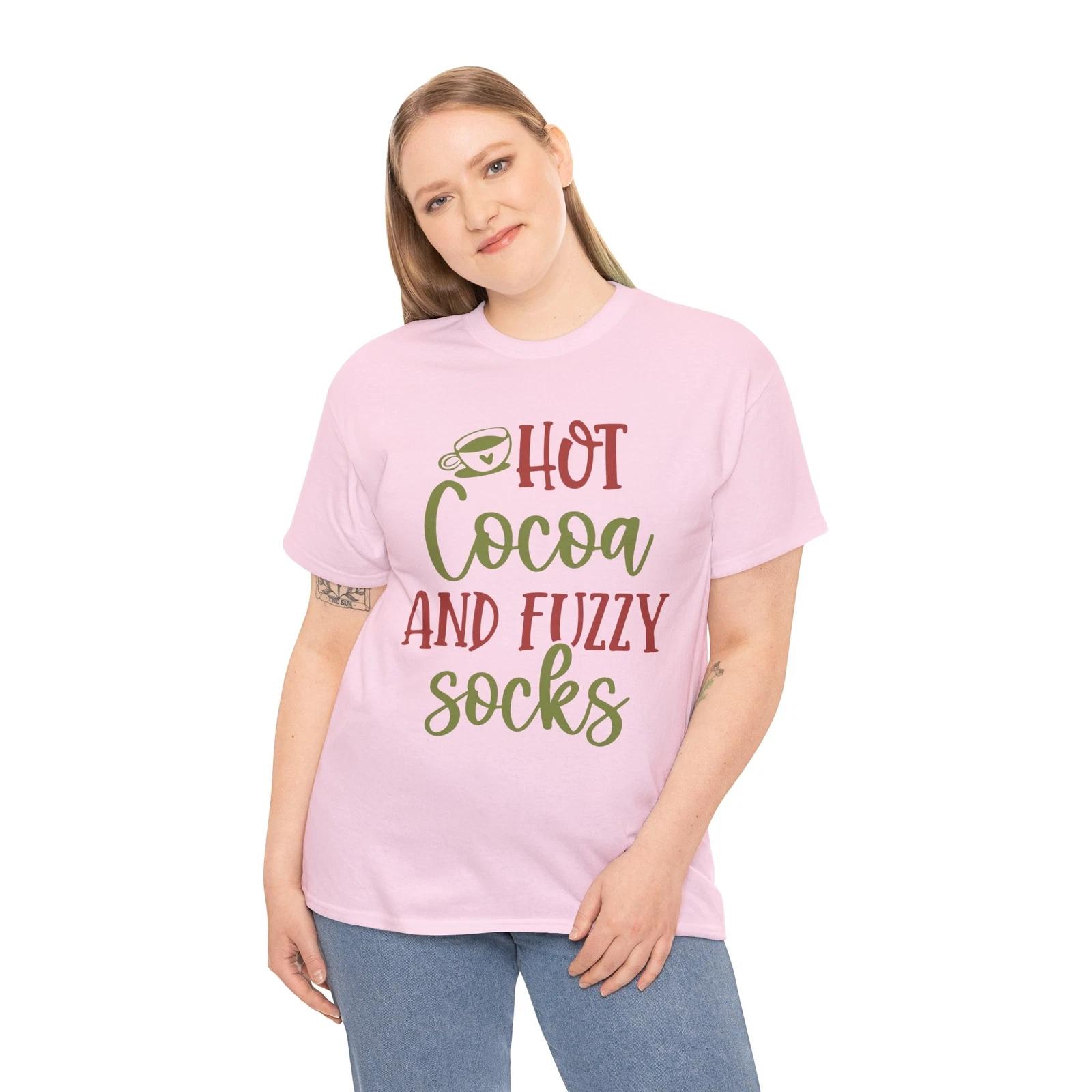 Hot Cocoa And Fuzzy Socks Chilly Morning T-Shirt | Perfect for Winter Cold Days 4XL