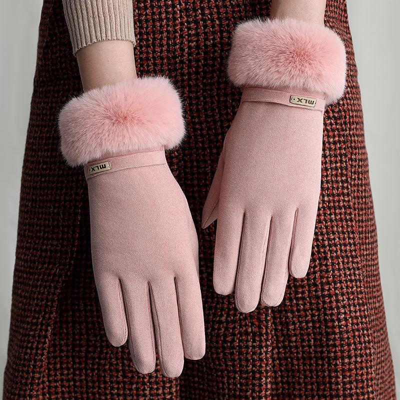 

Женские зимние перчатки с сенсорным экраном, теплые ветрозащитные перчатки с флисовой подкладкой для женщин, уличные беговые упражнения, толстые перчатки для вождения и езды на велосипеде