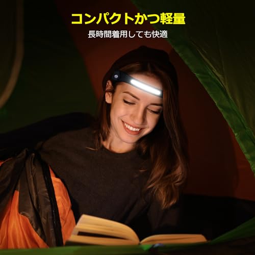 Lepro Rechargeable LED Headlamp with Sensor, COB & XPE Light Source, 230° Wide Angle, Waterproof for Fishing and Mountaineering. [350lm High Brightnes