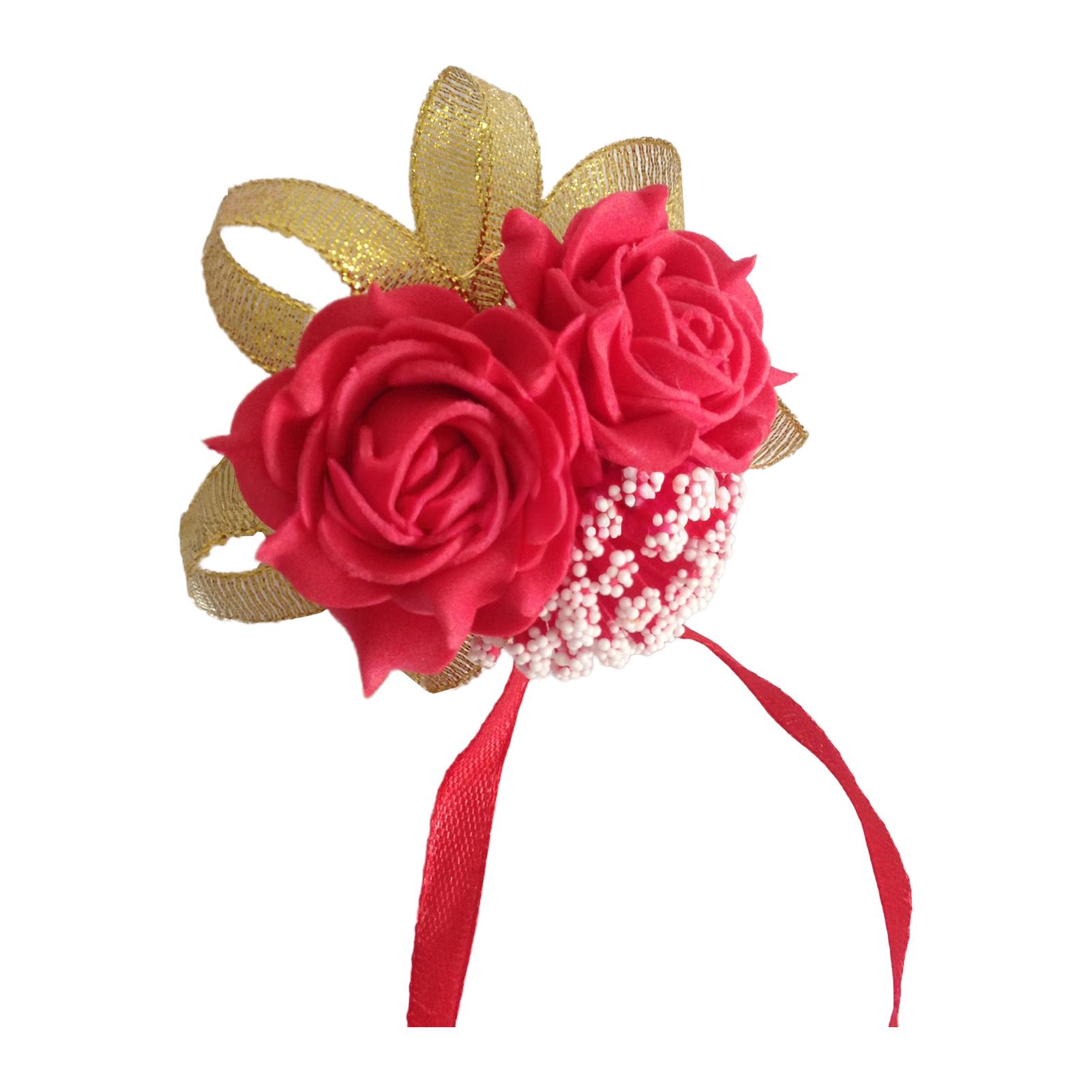 

Korean Style Wedding Wrist Corsage For Bride And Bridesmaid PE Material Lightweight And Durable красный