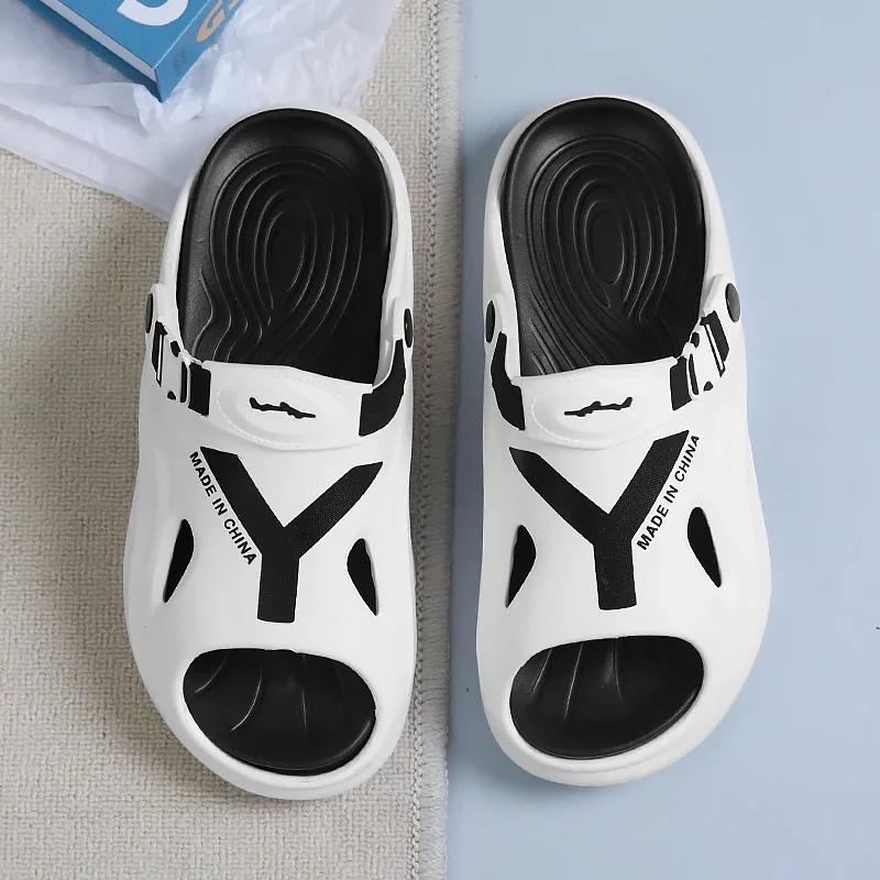 

Мужские летние тапочки Модные Универсальные Удобные Нескользящие Пляжные сандалии Мебель Душ Улица Двойного назначения Мужские тапочки 40-41