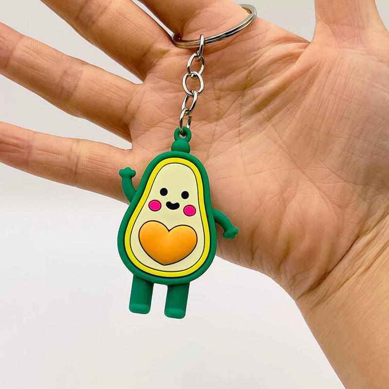 

Creative Cartoon Avocado Keychain Bag Pendant Cute Love Emotions Student Gift Car Key Matching Decorations Bedrooms Desktops помаранчевий