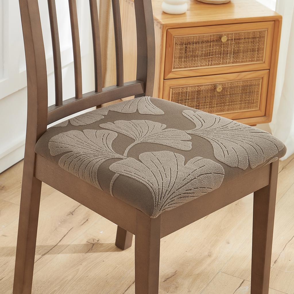 1/2/4pcs Solid Color Jacquard Elastic Chair Cushion Cover Stool Cover Protect Furniture Chair Cover for Living Room Home Decor