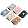 Cowhide Card Bag Women's Short Exquisite High-end Rhombus Plaid ID Cover Fashionable Multi-card