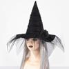 Rose Flower Witch Caps for Adult Wizard Hat Halloween Party Headwear Cloche Hat Holiday Headwear Role Playing Stage Hat