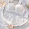 Small Chest Push-up Anti-sagging Lace Underwear Top Lift Thin Strapless Invisible Non-slip Bra Set