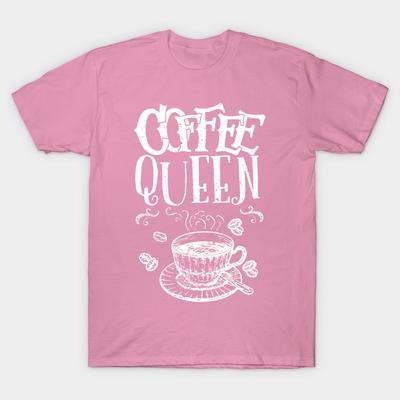T Shirt Women Funny Coffee Lover Coffee Queen Tshirts Gift Harajuku Print Kawaii Tshirt Summer Short Sleeve Female T-Shirt Top Tee