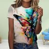 Fashion Women Painted Butterfly Specimens Print T Shirt Funny Casual O-neck Short Sleeves T-shirt Summer Female Tee Shirt