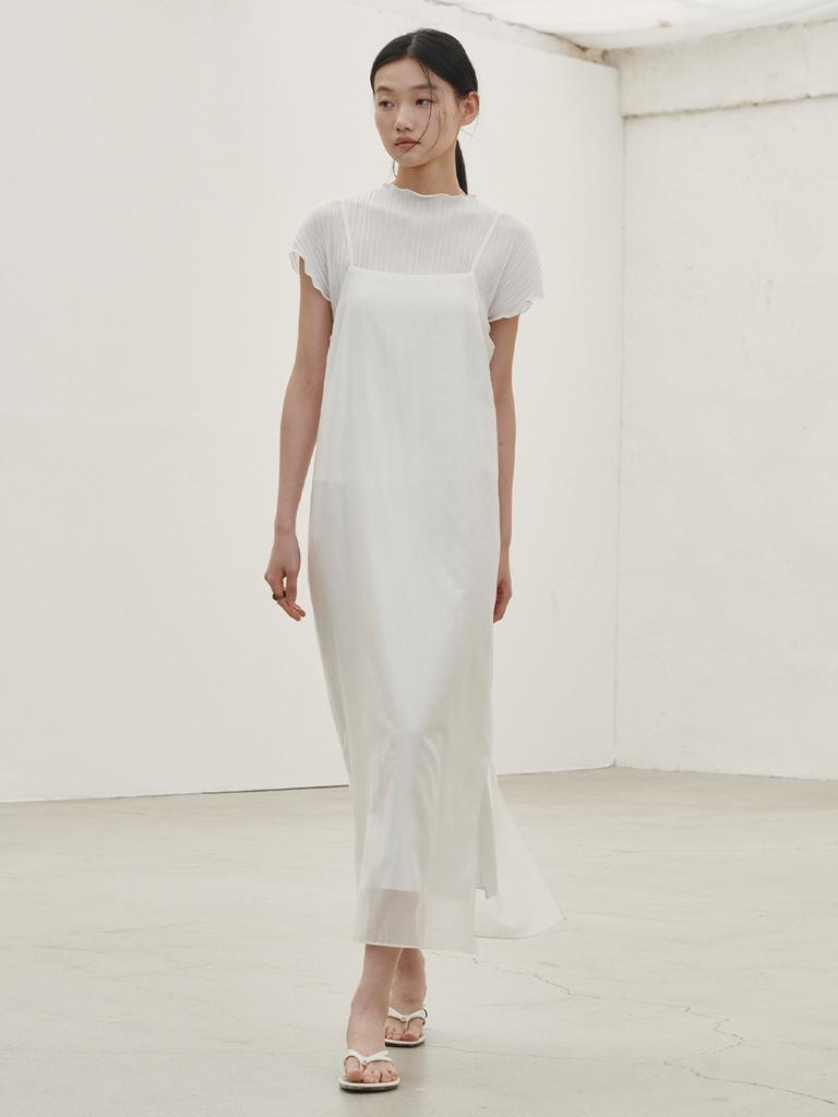 NOUVE Layered Sleeveless Long Dress - White