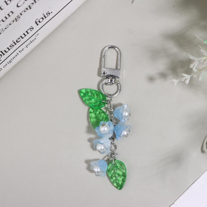 Y2K Aesthetics Lily Of The Valley Keychain Exquisite Flower Keyring Bag Pendant Sweet Girly Phone Lanyard Holiday Gifts