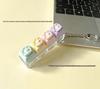 Cute Sticker DIY Button Squeeze Toy Keychain - Stress Relief Pendant