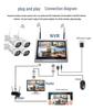Wireless 4/8-Channel CCTV Monitoring Kit with Screen & 3MP WiFi Cameras