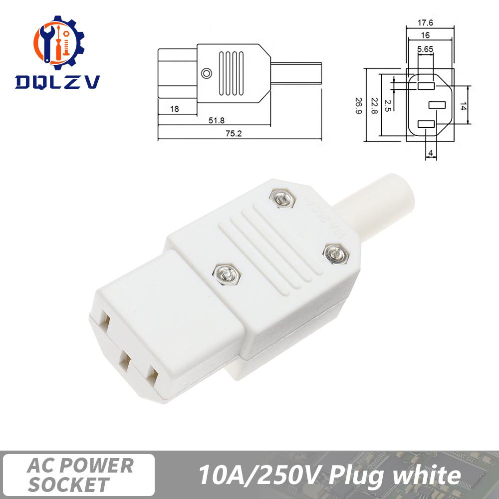 Inlet Plug Pin Connector 3 Pin IEC320 C14 Electrical Socket LED 250V Rocker Switch Brass 10A Fuse Computer Mount Accessories