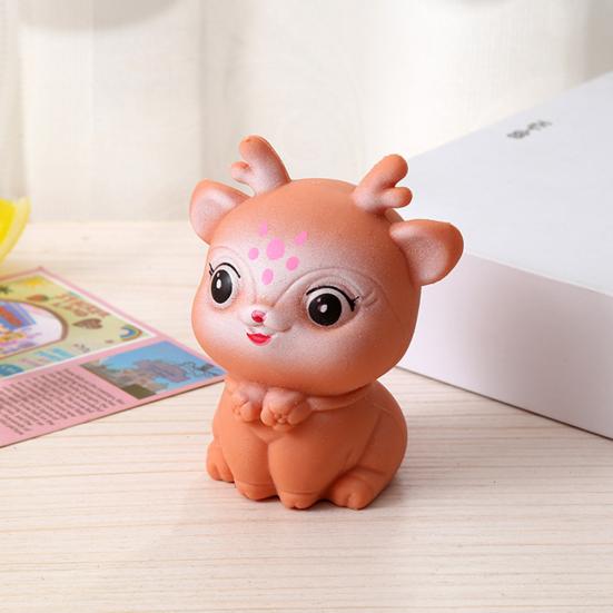 Small Deer Squeeze Toy Stress Relief Flour Filling Deer Stress Ball Portable Slow Rebound Cartoon Animal Decompression Office Desk Toy