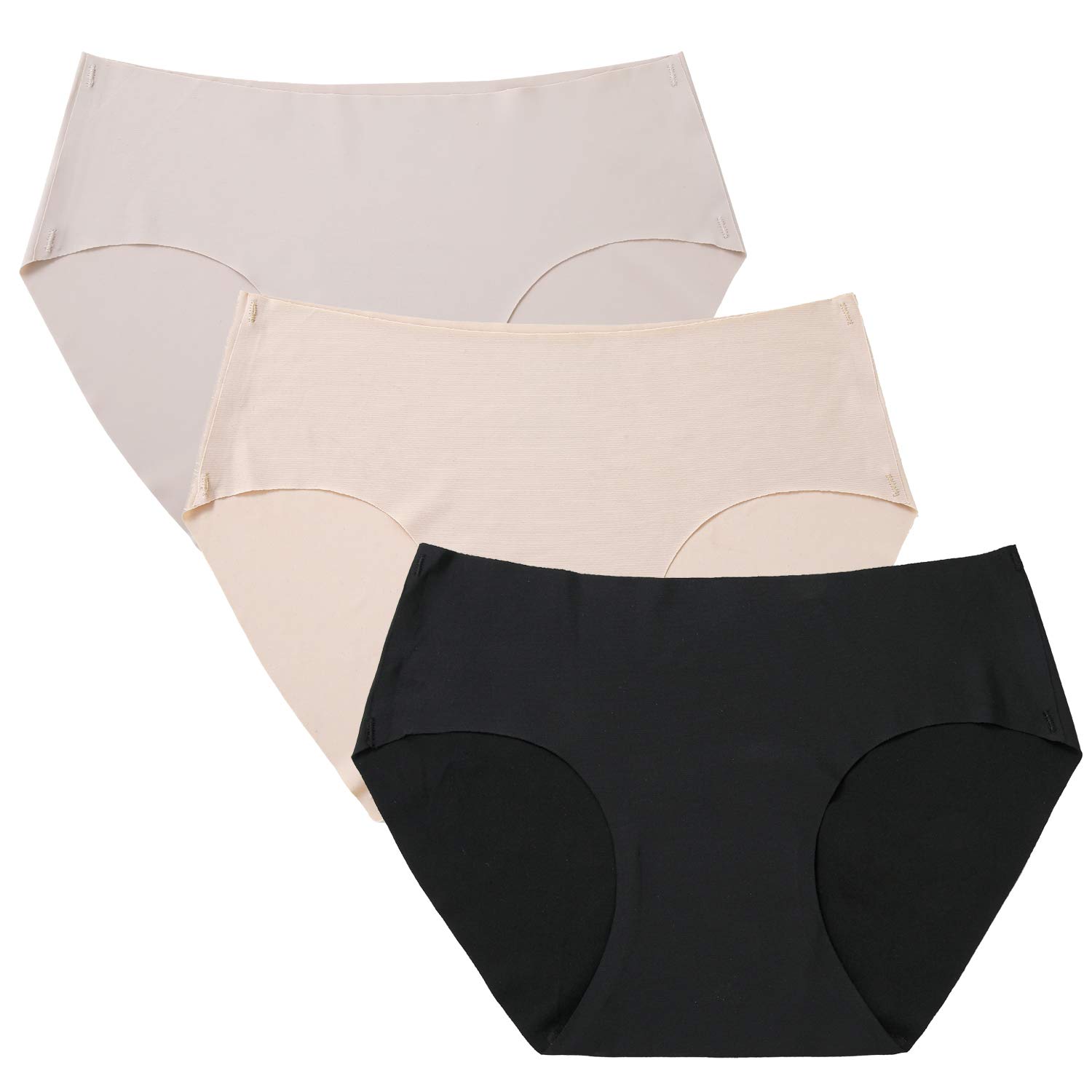 

Бесшовные трусики BeryKoko Black 1 1 1 Light, 3 шт., бесшовные, без следов, женские, (Размеры Черный, Бежевый, Бежевый)